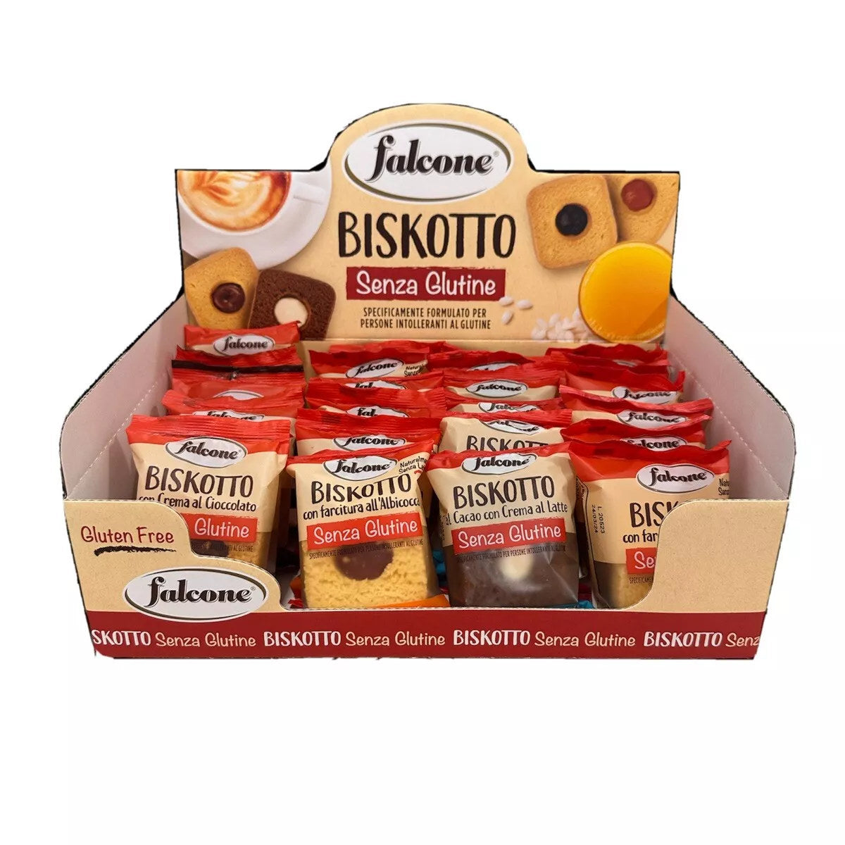 Biscotti Albicocca - Cacao - Cioccolato - Ciliegia Senza Glutine Falcone Expo Pz24 Gr55