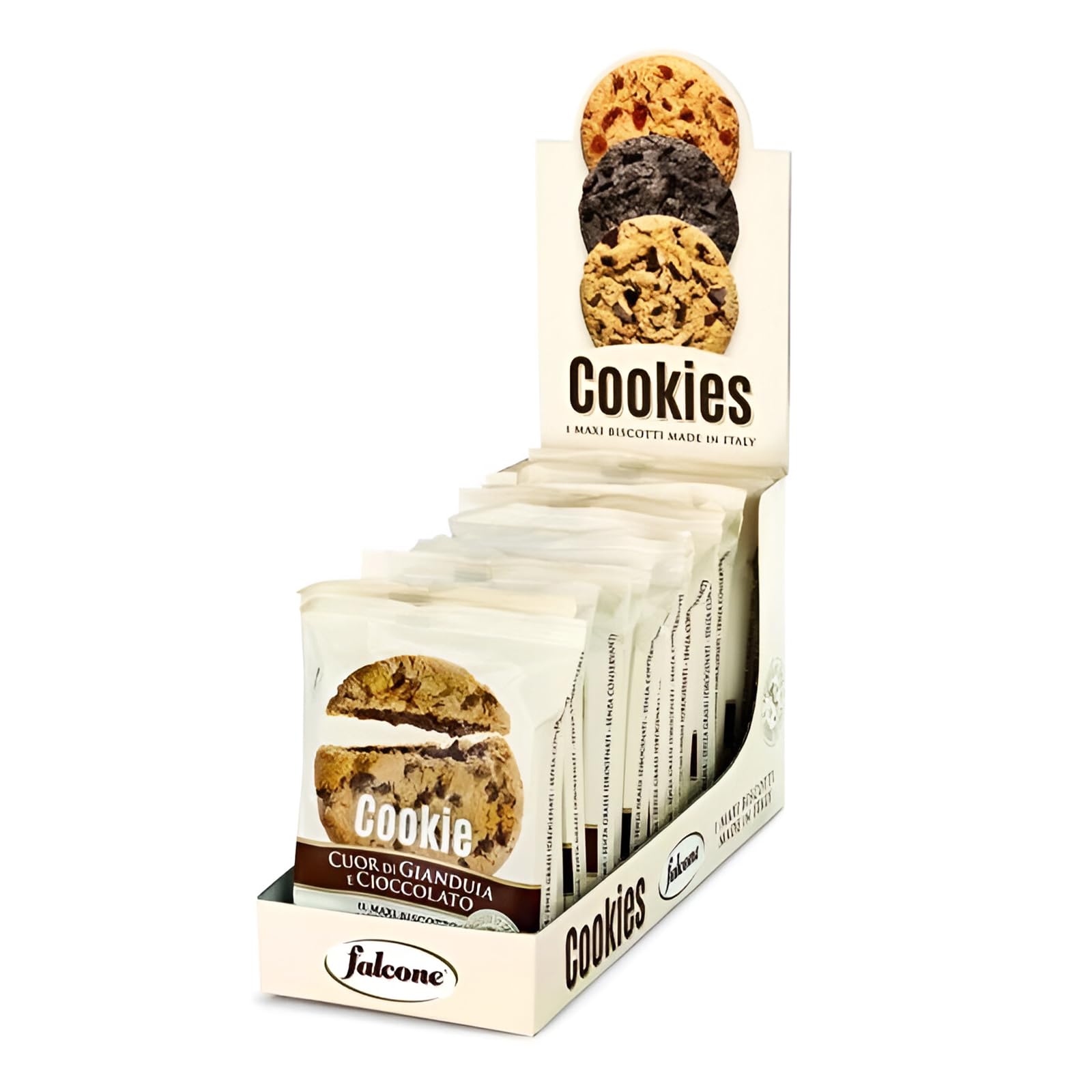 Maxi Cookies Ripieni Cuor di Gianduia e Cioccolato Falcone Expo Pz13 Gr50