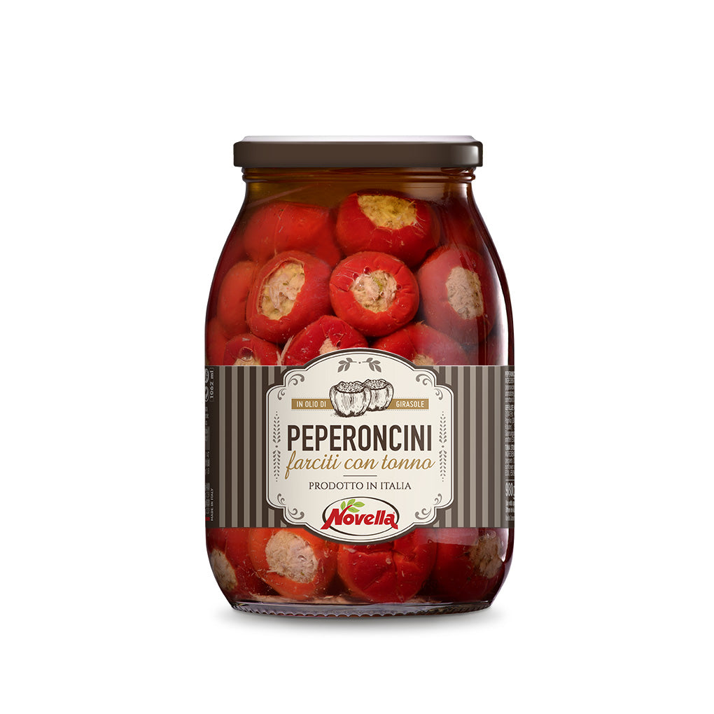 Peperoncini Farciti con Tonno Sott'olio 580ML - Novella