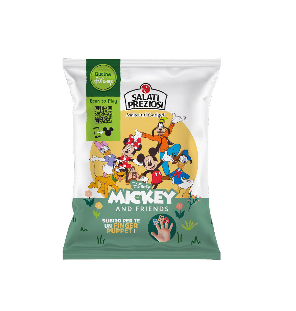 Chips Cornetti di Mais con Sorpresa Mickey Mouse Salati Preziosi - 25gr 24Pz