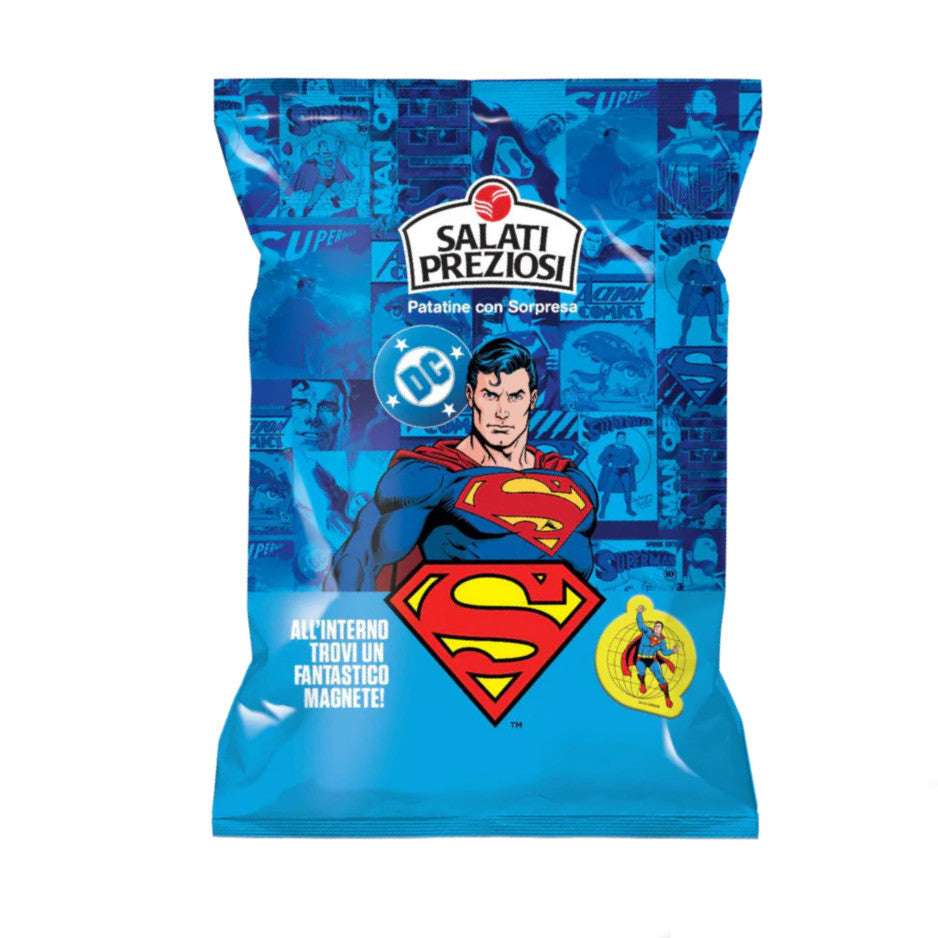 Chips Patatine Superman con Sorpresa Salati Preziosi - 25gr 24Pz