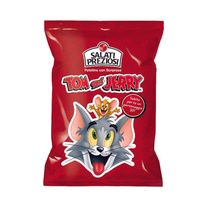 Chips Patatine con Sorpresa Tom e Jerry Salati Preziosi - 25gr 24Pz