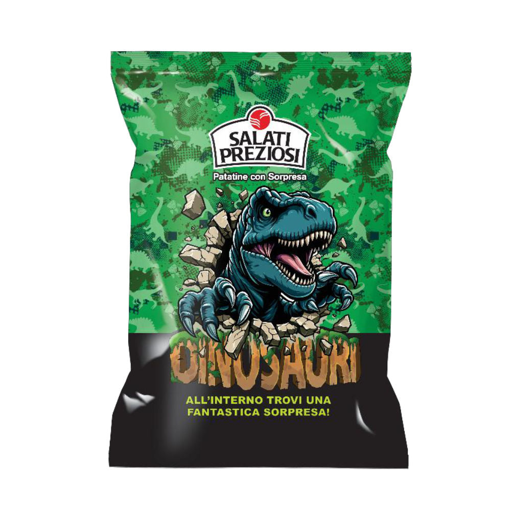 Chips Patatine con Sorpresa Dinosauri Salati Preziosi - 25gr 24Pz